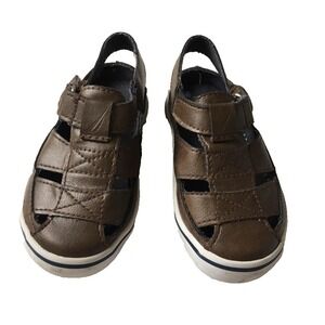 Nautica Fisherman Sandals Shoes Toddler Boy US 5 EU 20 Brown Closed Toe Beach